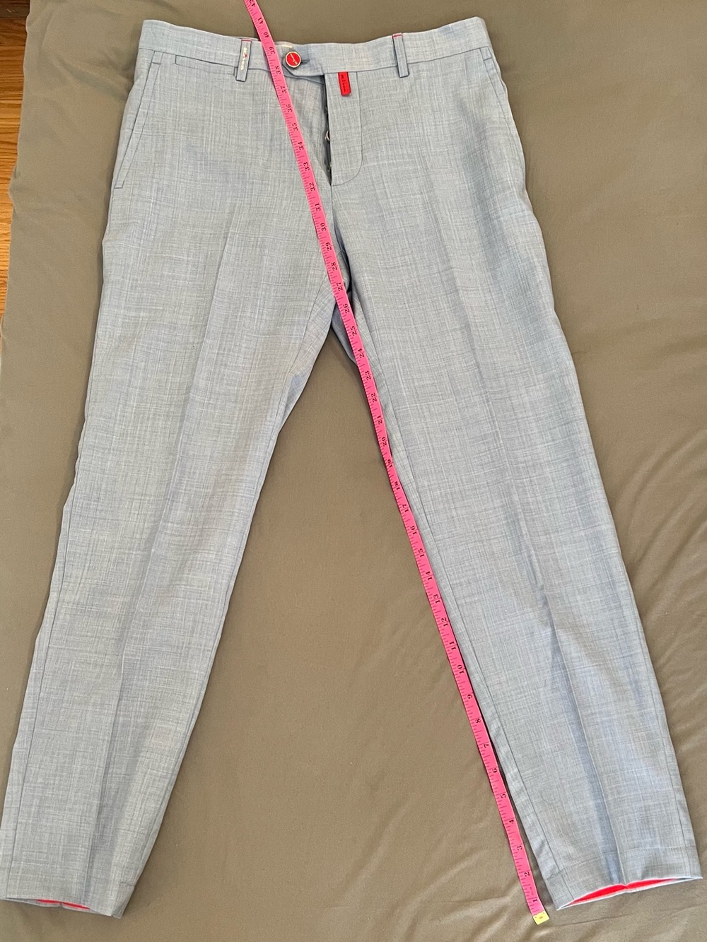 Kiton Napoli Men's Light Blue 100% Wool Luxury Dress Pants Trousers Size 32